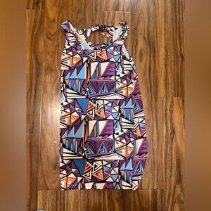 Geometric multicolor purple bodycon Patterned Dress